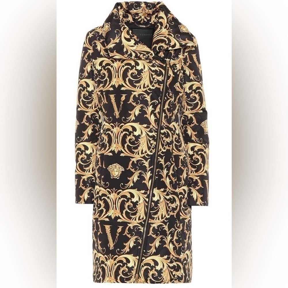 RARE Versace women gold Medusa barrocco puffer coat NWT - Picture 4 of 12